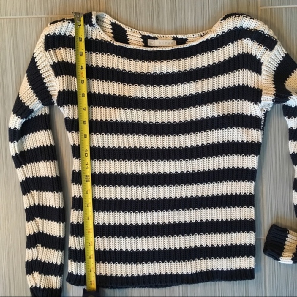 Hinge Navy and Cream Striped Sweater - Picture 6 of 6
